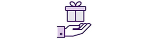 vector drawing of hand with present